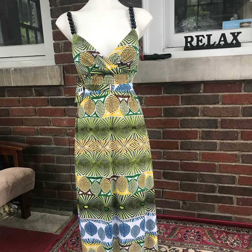 Sundress with wooden beaded straps